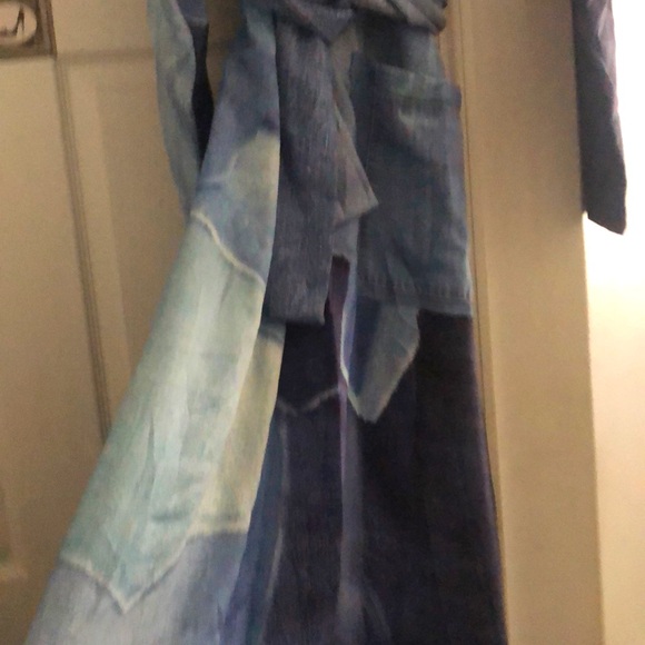 Beautiful patchwork, print denim wrap dress - Picture 9 of 12